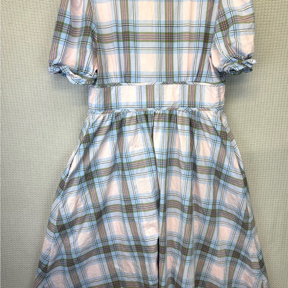 Hill House Sabrina Nap Dress Spring Plaid Blue Pink Cottagecore Farmhouse XL - Picture 7 of 9